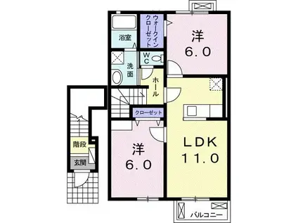 G・プロスパー・21(2LDK/2階)の間取り写真