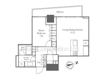 COTEAU NISHIAZABU(1LDK/10階)の間取り写真