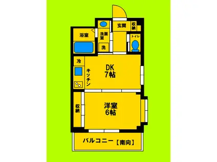 クリスタルコート江坂(1DK/3階)の間取り写真