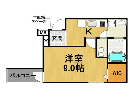 フジパレス宝塚小林2番館(1K/1階)の間取り写真