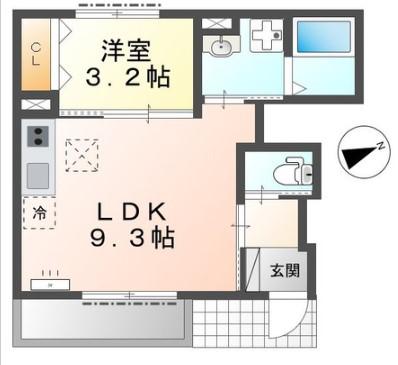 ウィステリア京口(1LDK/1階)の間取り写真