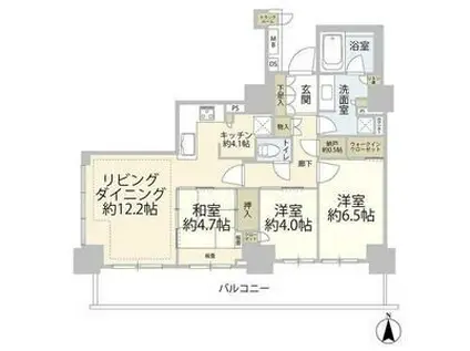 BRILLIATOWER上野池之端(3LDK/26階)の間取り写真