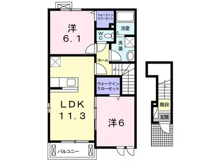 シャルマンコーポVI(2LDK/2階)の間取り写真
