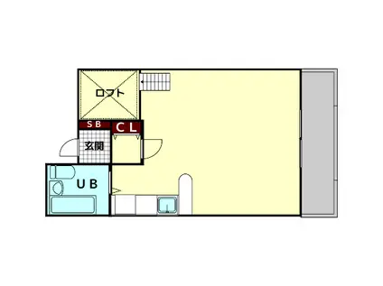 リバーヒル帝塚山(ワンルーム/2階)の間取り写真