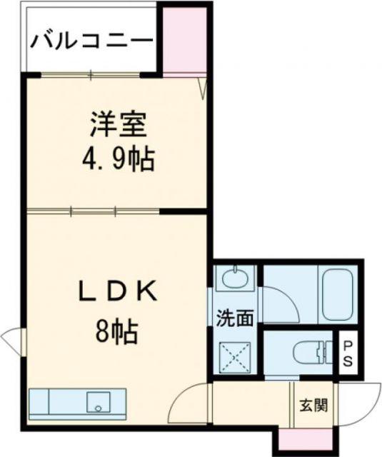 クリサンス(1LDK/3階)の間取り写真