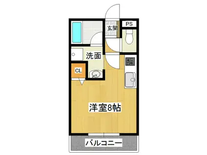 エミーヒルズ(ワンルーム/2階)の間取り写真