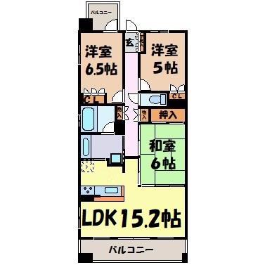 SS.FLAT桜山(3LDK/12階)の間取り写真