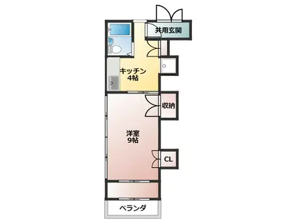 サマーセット(1K/2階)の間取り写真