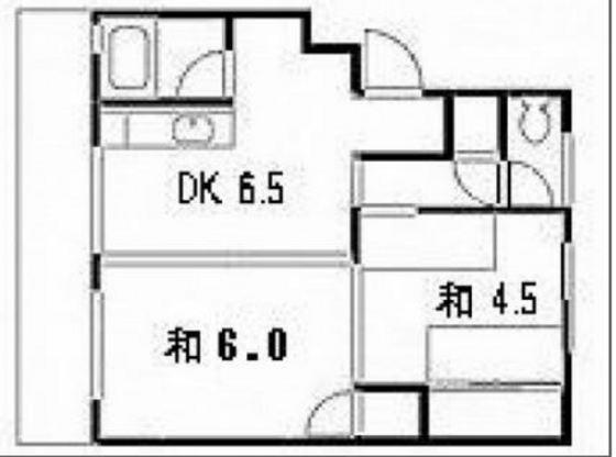 マツイビル A棟(2DK/4階)の間取り写真