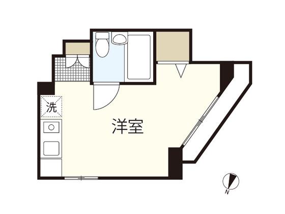 カルチェ羽衣(1K/3階)の間取り写真