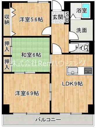アメンド73(3LDK/3階)の間取り写真