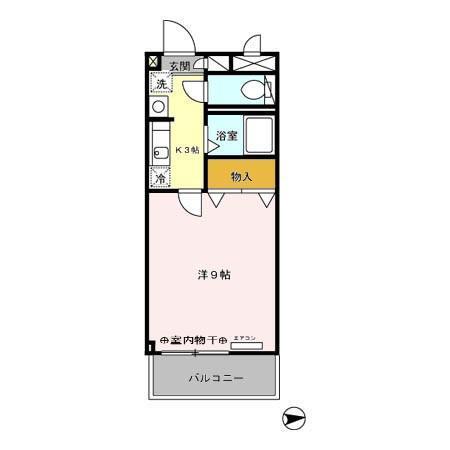 リバービレッジ宝来町(1K/2階)の間取り写真