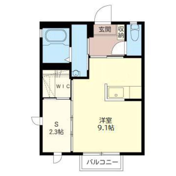 プランドールK(ワンルーム/1階)の間取り写真
