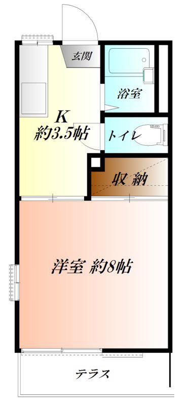 前田ハイツ(1K/2階)の間取り写真