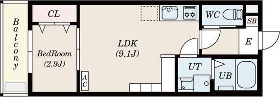 STORIA岩塚(1LDK/1階)の間取り写真