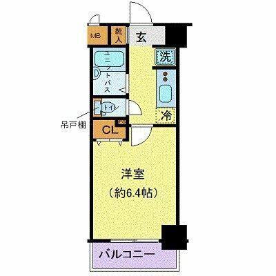 ラグジュアリーアパートメントデュオ神楽坂(1K/6階)の間取り写真