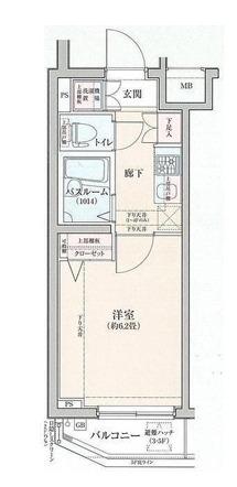 ロアール四谷(1K/5階)の間取り写真