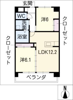 ルコネッサンス(2LDK/2階)の間取り写真