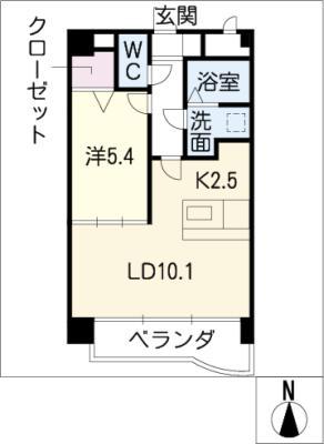 リンデンバウムJ3(1LDK/4階)の間取り写真