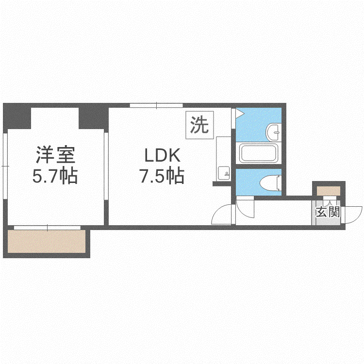 セレーナ南郷(1LDK/4階)の間取り写真