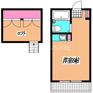 メゾンかえで(ワンルーム/2階)の間取り写真