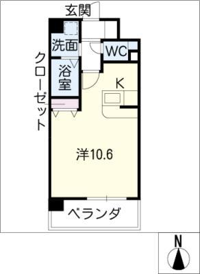 ジュネス瑞穂(ワンルーム/3階)の間取り写真
