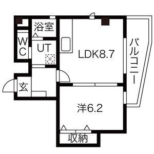THE RESIDENCE IMAIKE ノース(2K/7階)の間取り写真