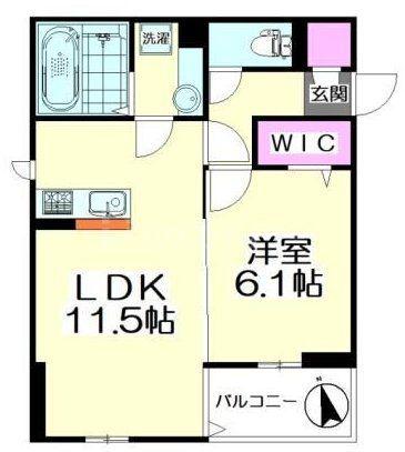 アリエム(1LDK/2階)の間取り写真