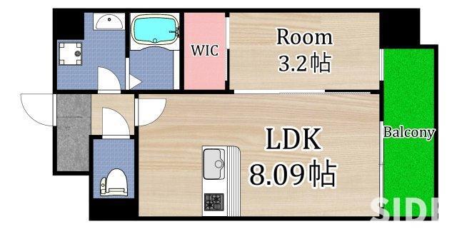 ALIVIS都島通(1LDK/6階)の間取り写真