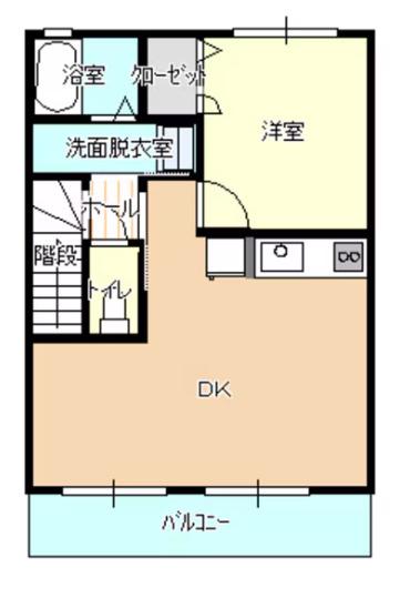 F.スクエア(1LDK/2階)の間取り写真