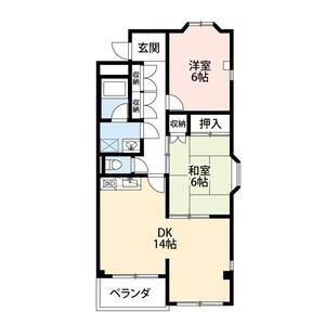 グランドヒルズ一番館(2LDK/4階)の間取り写真
