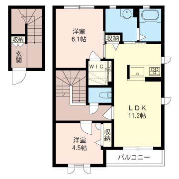 レゴリス(2LDK/2階)の間取り写真