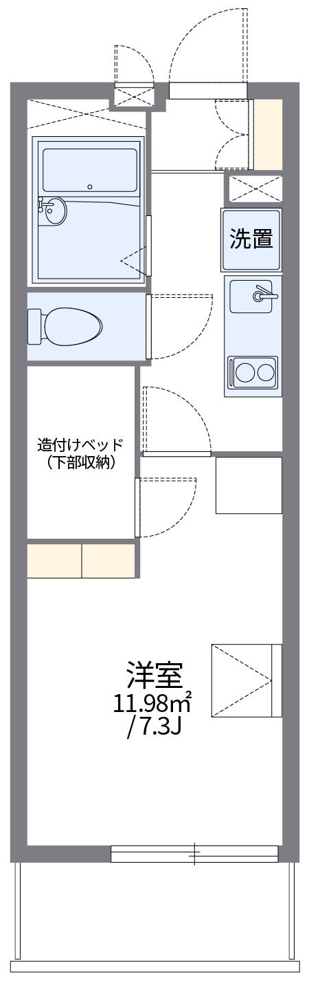レオパレスコンパル唐湊 弐番館(1K/3階)の間取り写真