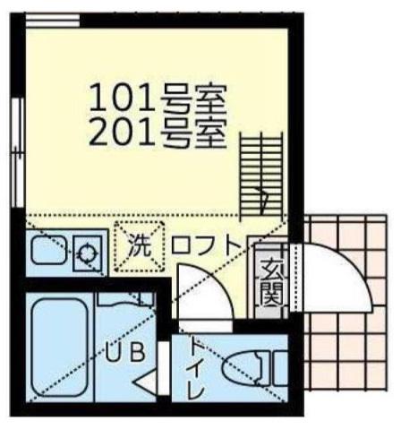 ユナイトファーストブランチ金沢(ワンルーム/1階)の間取り写真
