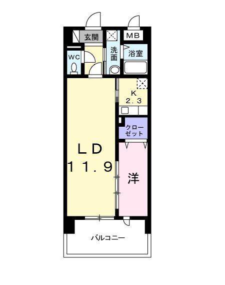メゾンラフィネ(1LDK/1階)の間取り写真