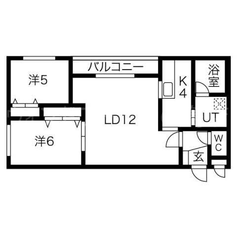 毘沙門天(2LDK/3階)の間取り写真