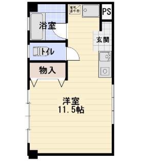 アヴェニュー(ワンルーム/3階)の間取り写真