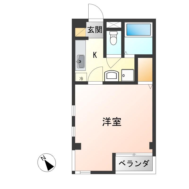 メッツさくら(1K/2階)の間取り写真