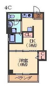 覚王山アネクス(1DK/6階)の間取り写真