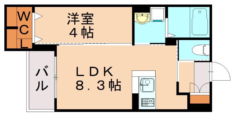 ROBOT HOME 井尻IV(1LDK/1階)の間取り写真