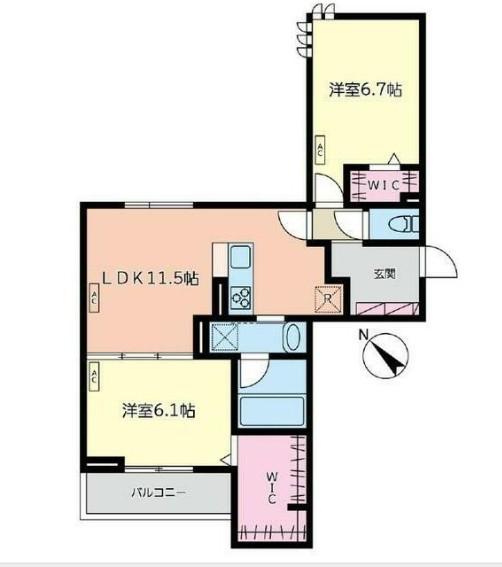 LUSSOIII(2LDK/2階)の間取り写真