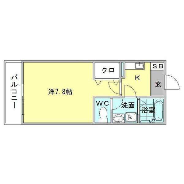クレフラスト野並B棟(1K/2階)の間取り写真