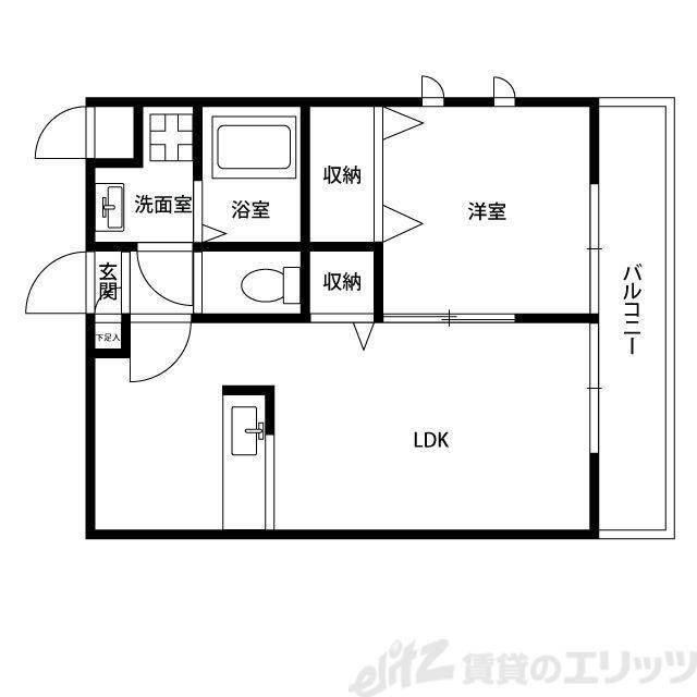 ニューアムールクラニア(1LDK/1階)の間取り写真