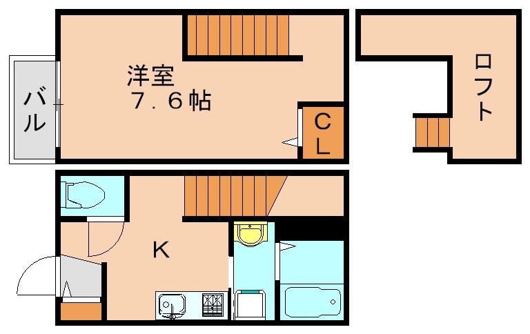 パトリア(1K/1階)の間取り写真
