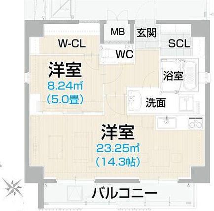 NNS 121(1LDK/10階)の間取り写真