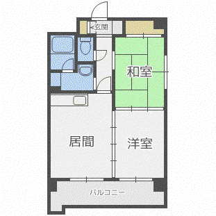 ノール表参道(2DK/3階)の間取り写真