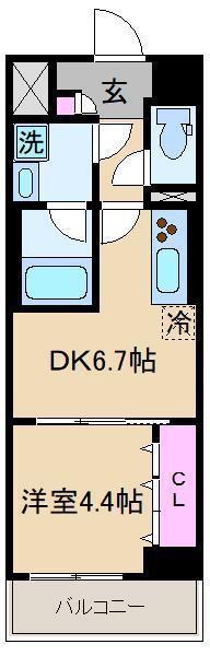 シエル豊島(1DK/5階)の間取り写真