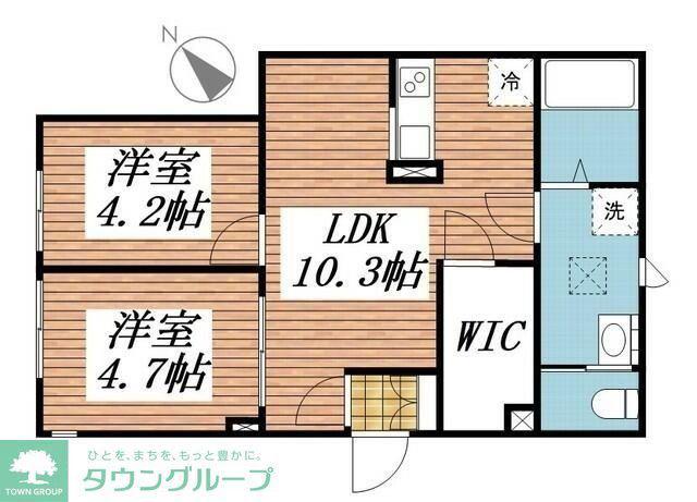 エクウス中村橋(2LDK/1階)の間取り写真