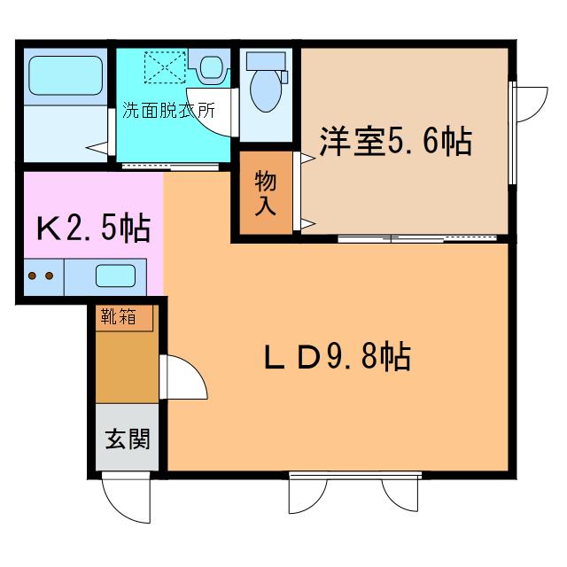 アイーレII(1LDK/1階)の間取り写真