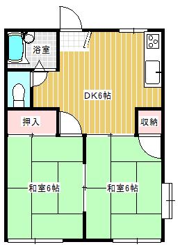 コーポセンチュリー(2DK/1階)の間取り写真